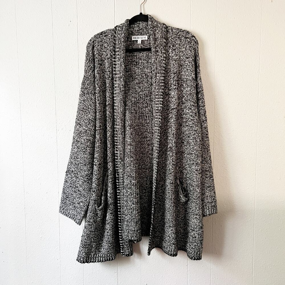Meri Skye Open Front Chunky Knit Cardigan Womens 2X Cotton Casual Wear Capsule